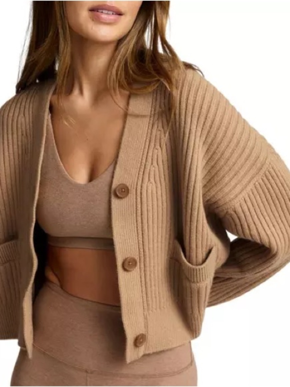 NWT Beyond Yoga Cardigan in Camel
